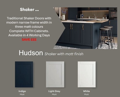Shaker doors complete kitchen - shaker,