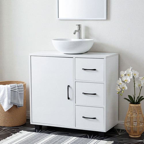 White under sink cabinet - white,